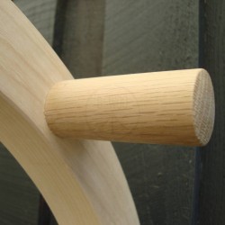 Bicycle-holder in solid ash with stick in oak.