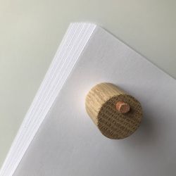 Whiteboard magnet, Neodymium wrapped in wood and leather